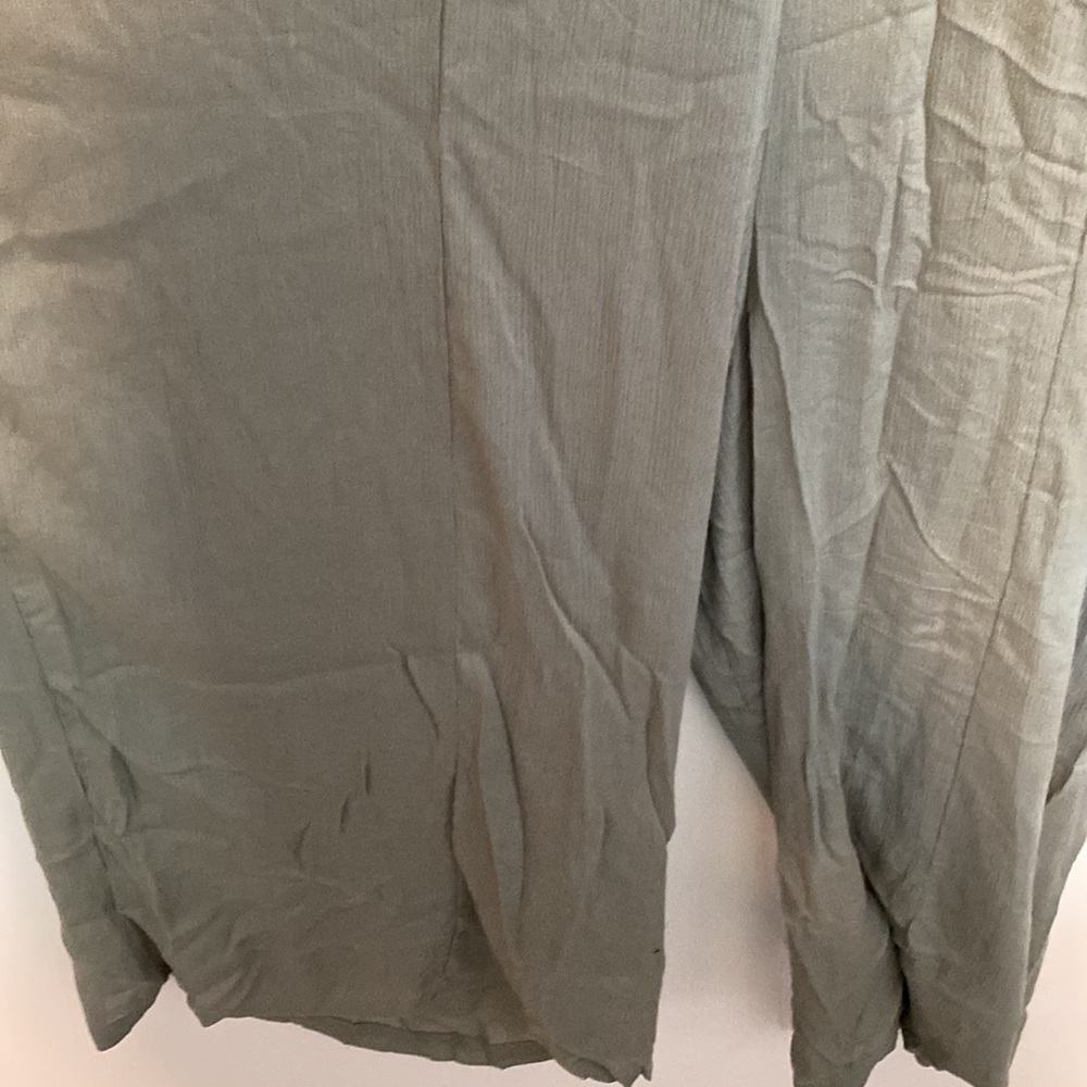 Hyfve OLIVE green overall like suspender flare leg pants small nwt - Picture 7 of 11